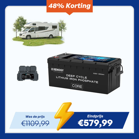 Renogy 12V 300Ah Core Series LiFePO4 Accu – Zelfverwarmend (Nieuwe Versie)