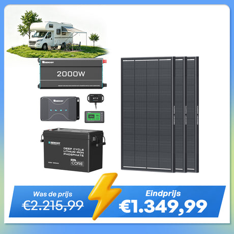 3,84 kWh Caravan Power Kit | 2000 W Omvormer en 50 A Acculader