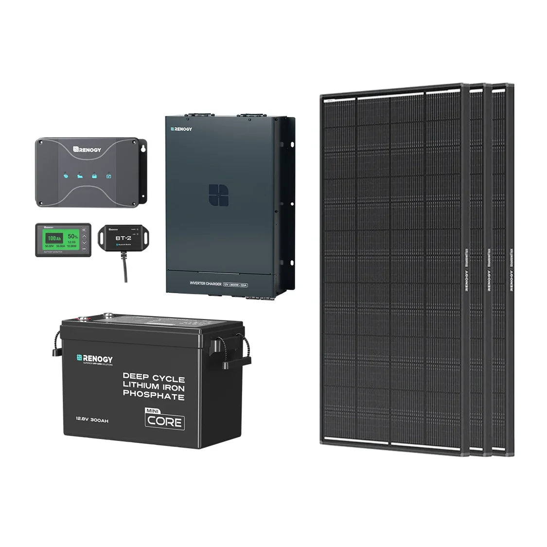 3,84 kWh energiesysteem | 2000 W omvormer-lader, 50 A acculader