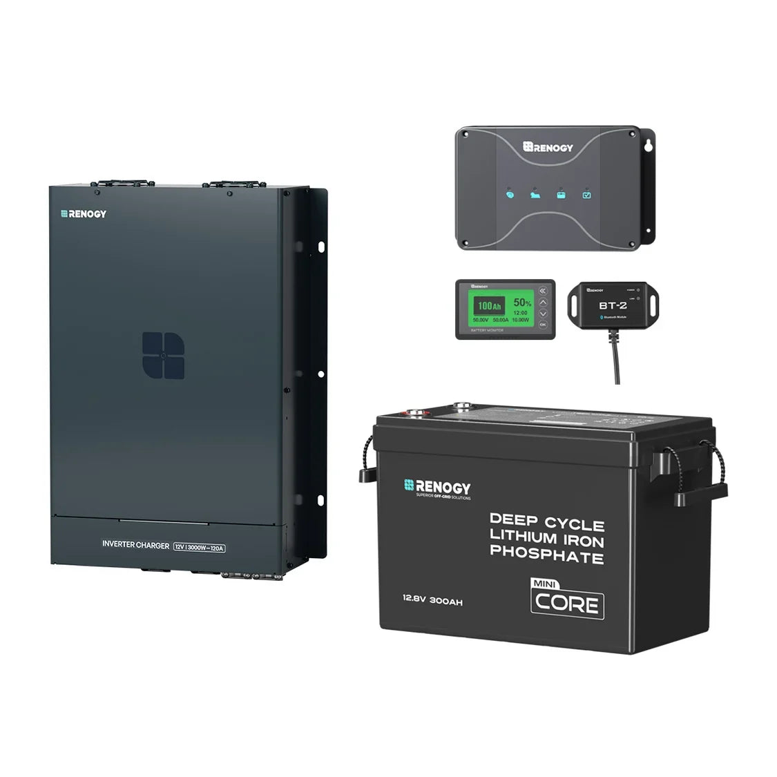 3,84 kWh energiesysteem | 2000 W omvormer-lader, 50 A acculader