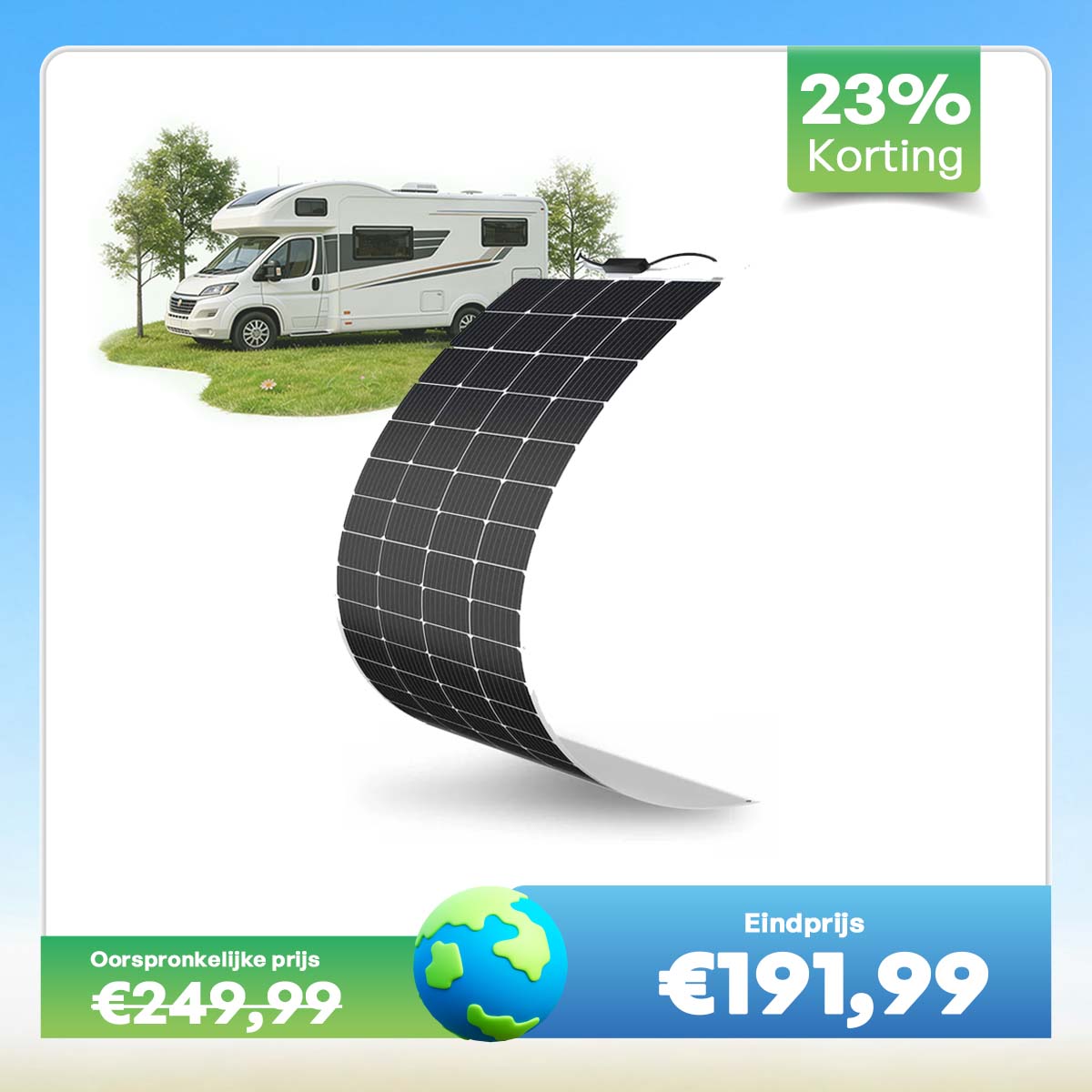 Zonnepaneel, 2/4 stuks 200 Watt PET flexibel zonnepaneel