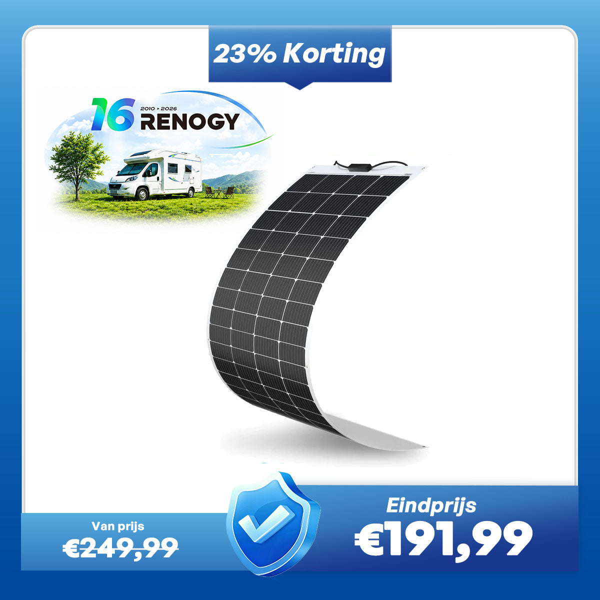 12V 200W Flexibel Monokristallijn Zonnepaneel